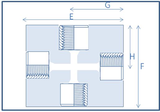 High Pressure Block Cross,10000 psi