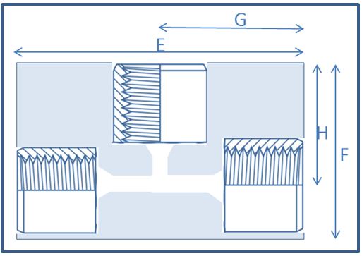 High Pressure Block Tee, 10000 psi