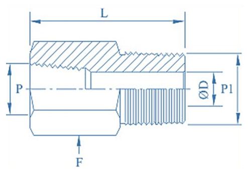 Hex Adapter BSP Female X NPT Male 6000psi