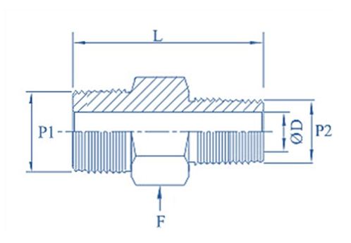 Hex Adapter BSP Male X NPT Male 6000psi