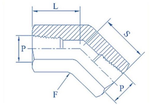 Pipe 45 Deg Elbow Male X Female 6000psi
