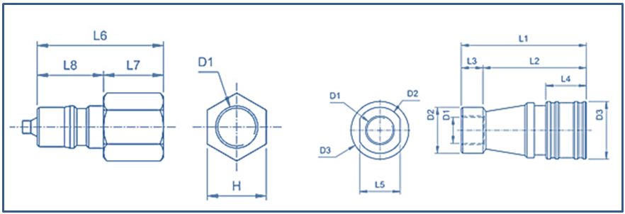 Quick Couplings , Double Check Type ,1000 psi